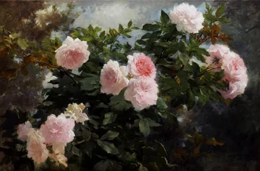 Natura morta di rose. Dipinto di Achille Theodore Cesbron (1849-1913) Collezione privata.
