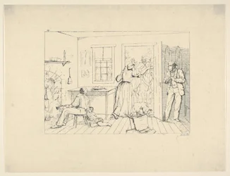 Schiavi che nascondono il loro padrone da una squadra di ricerca da Confederate War Etchings