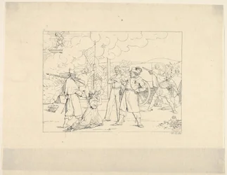 Uomini valorosi che combattono con Siegel da Confederate War Etchings, 1861-63