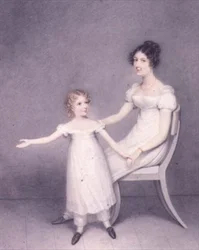 Lady Louth, Figlia del 13° Barone Dunsany, con sua Figlia