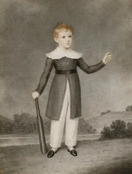Ritratto di Edward Currie con una mazza da cricket, 1830
