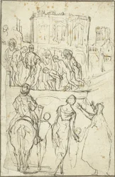 Tedesco: Josephus wird von Nicanor vor Kaiser Vespasianus geführt Josephus è guidato da Nicanor prima dell