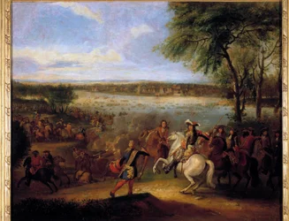 Il passaggio del Reno da parte di Luigi XIV prima di Tolhuis, 12 luglio 1672. Dipinto di Adam Frans Van der Meulen