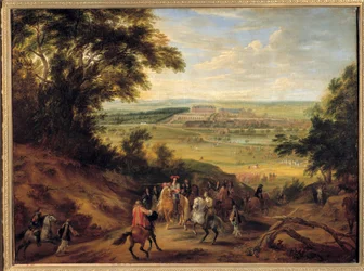 Veduta del castello di Versailles, presa dalle alture di Satory