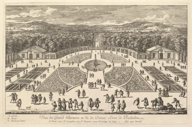 Veduta del Grande Parterre e della Mezza Luna di Richelieu, 17° secolo