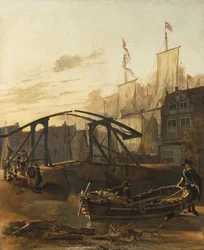 Veduta di un porto a Schiedam
