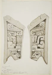 Rilievo in pietra scolpita da Veracruz, Messico