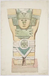 Cariatide III, camera esterna, Tempio Superiore dei Giaguari (Tempio A), Chichen Itza, Messico