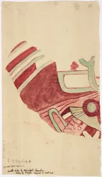 Copia di un frammento di un dipinto murale da Teotihuacan, Stato del Messico