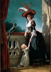 Ritratto di Louise Elisabeth di Francia e suo figlio, Don Ferdinando (olio su tela)