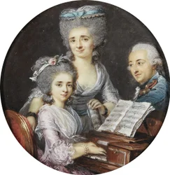 Adelaide Labille-Guiard - Ritratto di madre e padre con la figlia al clavicembalo