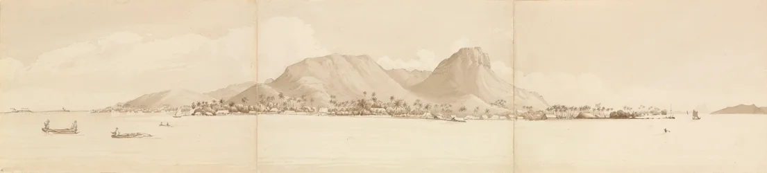 Panorama di Raiatea, 1 settembre 1849. Tahaa a destra [Isole della Società]