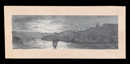 La Bocca del Tyne, con North e South Shields, al Chiaro di Luna, c.1840