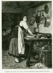Preparazione dei noodles (incisione)