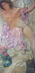 Donna con fiori