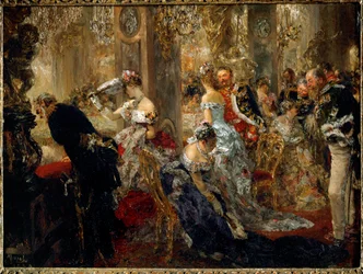 Nella sala bianca (olio su tela)