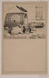 La mangiatoia del cane. N. 8 in Chr. Winther e M. Rørbye, "25 Immagini per bambini piccoli"