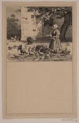 Nel pollaio. Nr. 11 in Chr. Winther e M. Rørbye, "25 immagini per bambini piccoli"