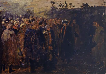 Discorso di Federico il Grande ai suoi generali prima della battaglia di Leuthen. Schizzo