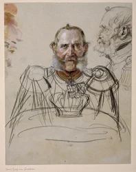 Il generale Karl conte von der Groeben. Studio per il dipinto «Incoronazione di Guglielmo I a Königsberg»
