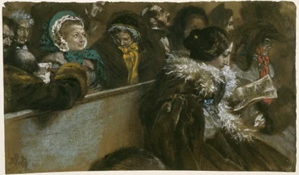 All’interno della chiesa, gruppi di donne e uomini in abito da cerimonia seduti sui banchi ad ascoltare
