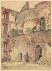 Nelle rovine del castello di Heidelberg