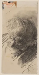 Studio della testa di un vecchio barbuto
