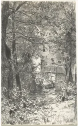 Paesaggio con lavandaia