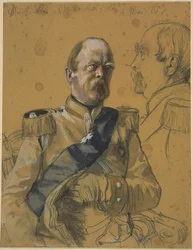 Otto, conte von Bismarck-Schönhausen. Studio per il dipinto "Incoronazione di Guglielmo I a Königsberg"