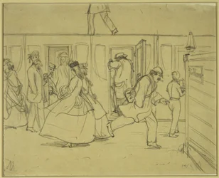 Viaggiatori alla stazione ferroviaria («Per signori»)