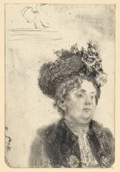 Busto femminile con cappello