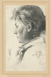 Ritratto di donna di profilo a sinistra