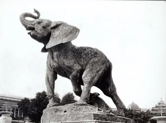 Giovane elefante catturato in una trappola (1878) di Emmanuel Fremiet (1824-1910) davanti al Palazzo del Trocadero, costruito per l