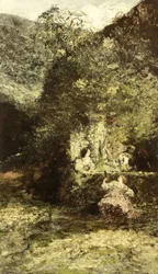 Figure vicino a una fontana