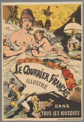 Werbeplakat: Le Courrier Français illustré in den Kiosken