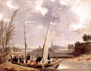Luigi Filippo e la sua famiglia in barca a Neuilly