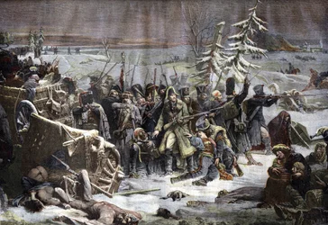 Maresciallo Michel Ney ritirato dalla Russia nel 1812. Incisione dopo il dipinto di Yvon