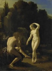 Una ninfa che danza al flauto di un pastore