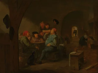 Botte da orbi in una taverna, 1700 circa (olio su tavola)