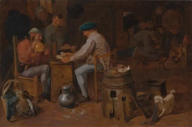 Giocatori di carte e caroselli (olio su tavola)