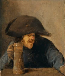 Contadino con bicorne e boccale