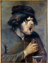 Il cattivo dottore Un uomo che sale mentre beve una medicina