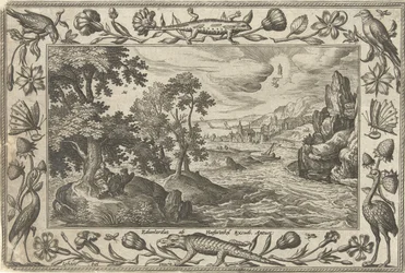 Apostolo Giovanni a Patmos (Paesaggi con scene bibliche, mitologiche e di caccia)