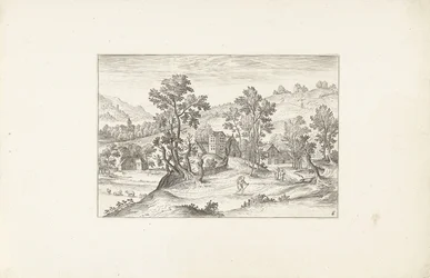 Paesaggio con passeggiatori