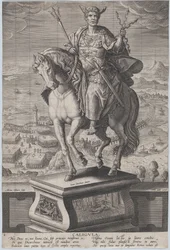 Statua equestre di Caligola, vista tre quarti a sinistra, ca. 1587-89