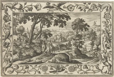 Fuga in Egitto (serie Paesaggi con scene bibliche, mitologiche e di caccia)