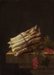 Natura morta con asparagi e ribes rosso, 1696