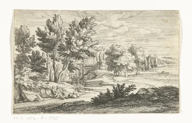 Paesaggio con monumento funebre