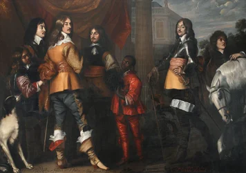 Ritratto di gruppo di Willem Frederik van Nassau-Dietz (1613-1664), Hendrik Casimir I van Nassau-Dietz (1612-1640), Hendrik van Nassau-Siegen (1611-1652) e George Frederik van Nassau-Siegen (1606-1674), con la servitù