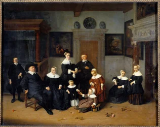 Ritratto di famiglia Dipinto di Adriaen van Ostade (1610-1685) 1654